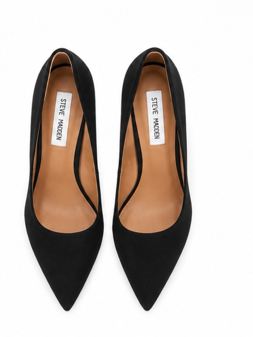 Steve Madden Black Pointed-Toe Suede Pumps